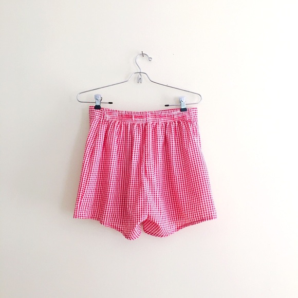 60s Gingham Flat Front Shorts - Picture 6 of 6